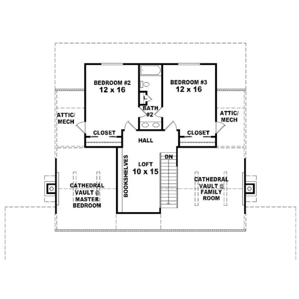 Farmhouse Plan Second Floor - Lanes Prairie Country Home 087D-0300 - Shop House Plans and More