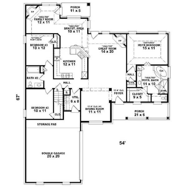 Country House Plan First Floor - Dassault Traditional Home 087D-0302 - Search House Plans and More