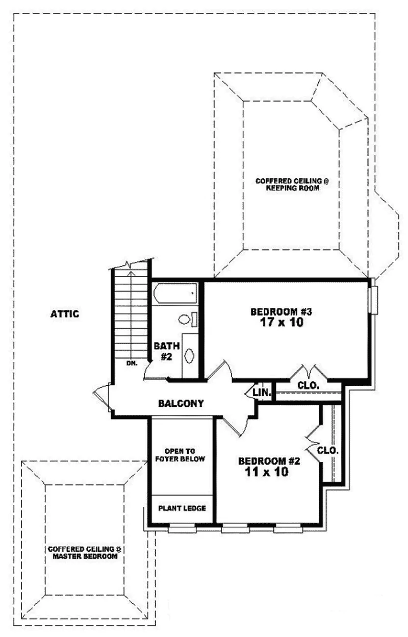 Southern House Plan Second Floor - Maytag Georgian Home 087D-0305 - Shop House Plans and More