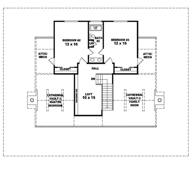 Country House Plan Second Floor - Homestead Mill Acadian Home 087D-0308 - Search House Plans and More