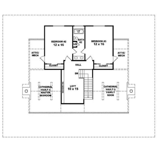 Farmhouse Plan Second Floor - Homestead Mill Acadian Home 087D-0308 - Search House Plans and More