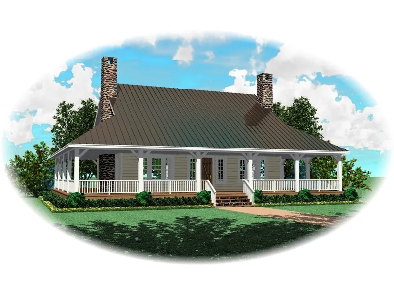 Southern Farmhouse Style Has Deep Wrap-Around Porch
