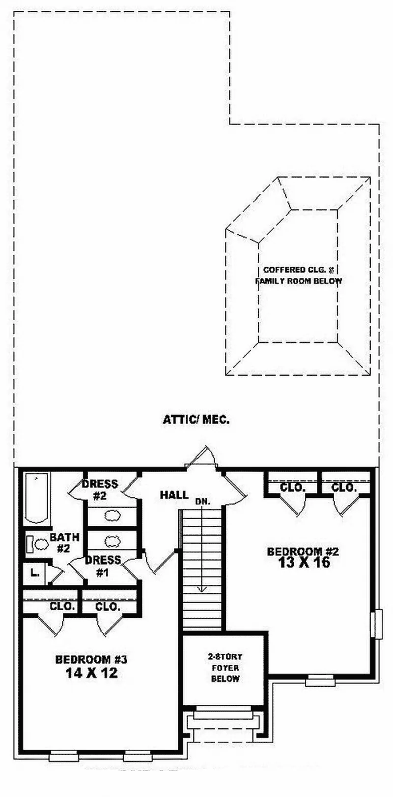 Southern House Plan Second Floor - Konica Narrow Lot Home 087D-0310 - Search House Plans and More