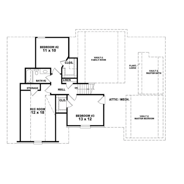 European House Plan Second Floor - Drury Place Southern Home 087D-0315 - Search House Plans and More