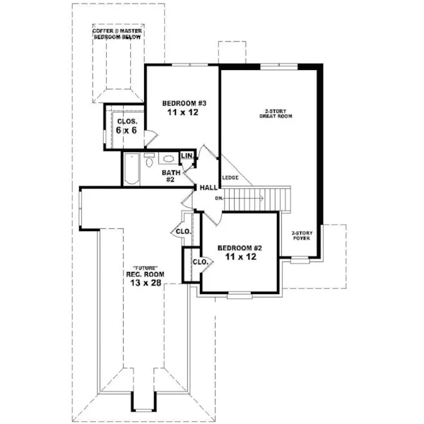 Traditional House Plan Second Floor - Darwin Pointe European Home 087D-0324 - Search House Plans and More