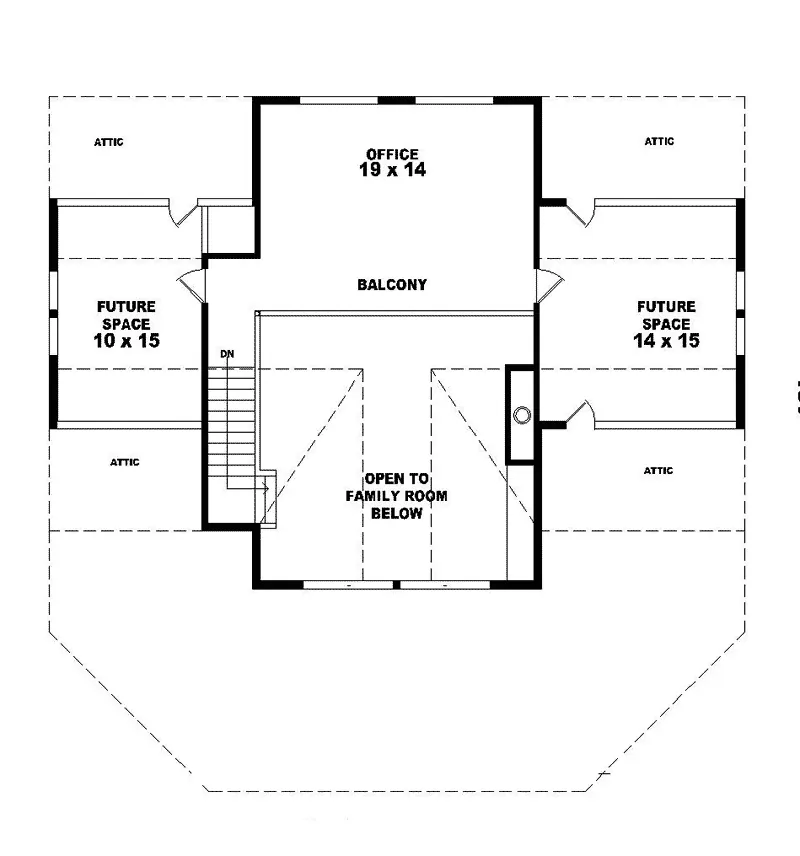 Waterfront House Plan Second Floor - Parsonage Rustic Home 087D-0330 - Shop House Plans and More