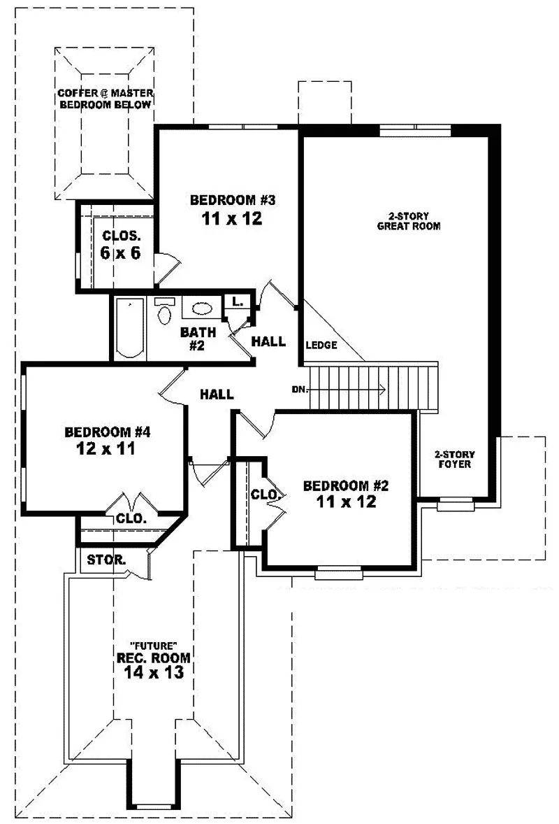 Traditional House Plan Second Floor - Pastoral European Home 087D-0332 - Shop House Plans and More