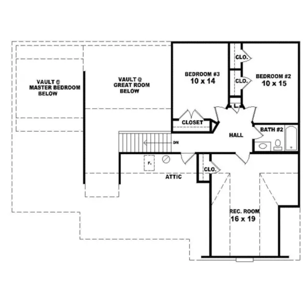 Colonial House Plan Second Floor - Summer Oak Traditional Home 087D-0336 - Shop House Plans and More