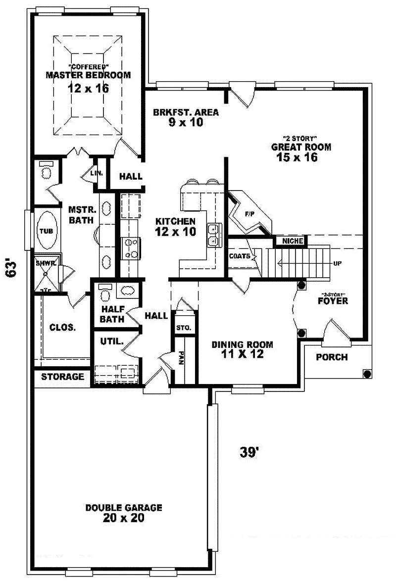 Country House Plan First Floor - Sanders Traditional Home 087D-0337 - Shop House Plans and More