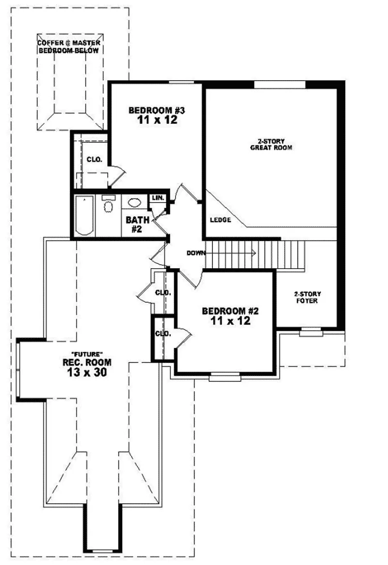 Country House Plan Second Floor - Sanders Traditional Home 087D-0337 - Shop House Plans and More