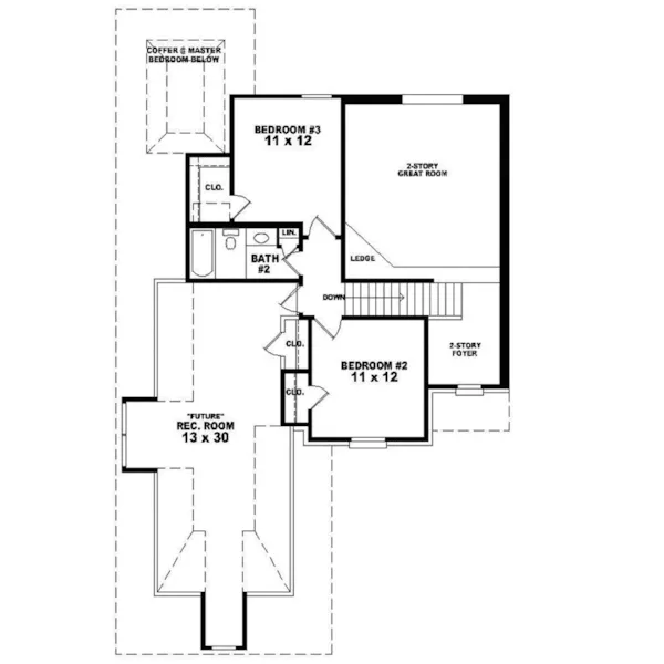 Country House Plan Second Floor - Sanders Traditional Home 087D-0337 - Shop House Plans and More