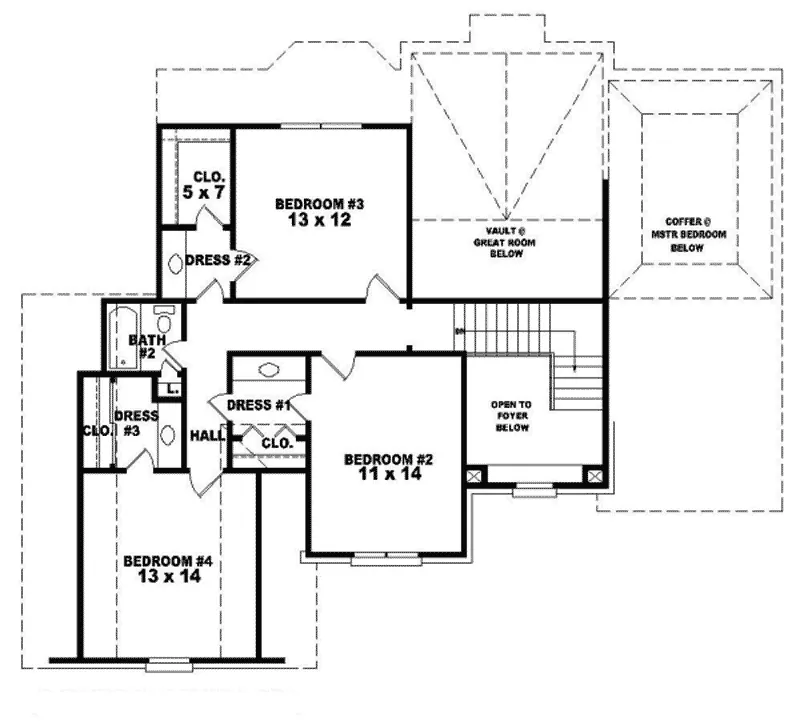Southern House Plan Second Floor - McMillan Place Traditional Home 087D-0339 - Shop House Plans and More