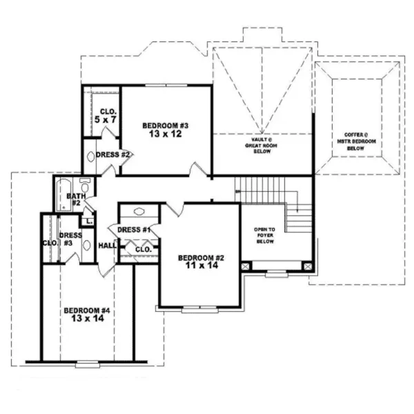 Colonial House Plan Second Floor - McMillan Place Traditional Home 087D-0339 - Shop House Plans and More