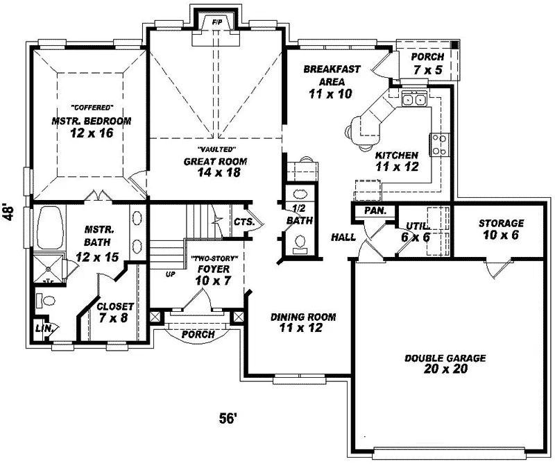 European House Plan First Floor - Tuxedo Park Traditional Home 087D-0340 - Shop House Plans and More