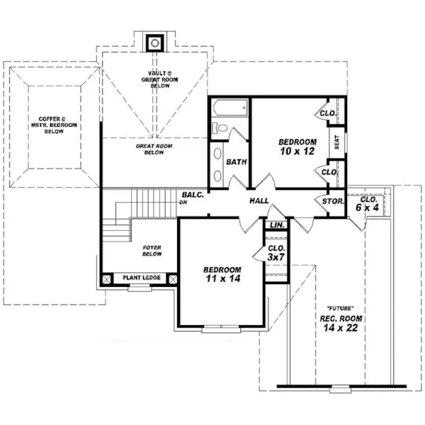 Colonial House Plan Second Floor - Tuxedo Park Traditional Home 087D-0340 - Shop House Plans and More