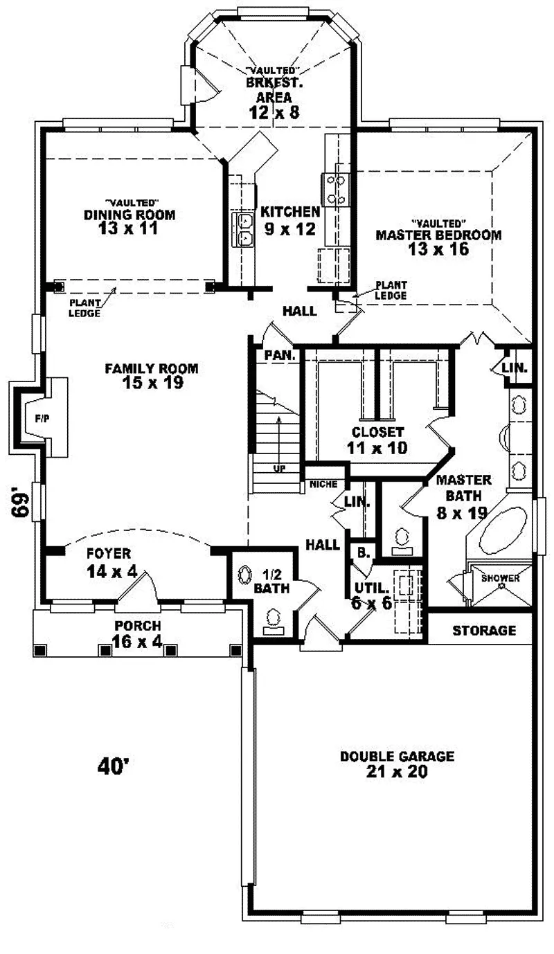 Country House Plan First Floor - Dallam Traditional Home 087D-0345 - Search House Plans and More