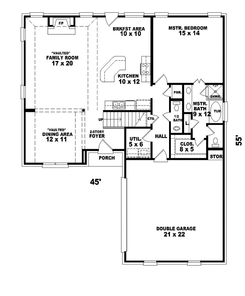 Country House Plan First Floor - Devion Traditional Home 087D-0355 - Search House Plans and More