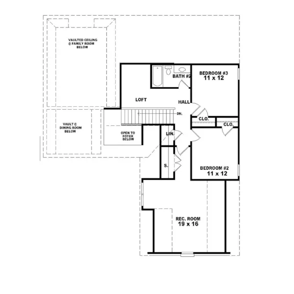 Traditional Home Plan Second Floor 087D-0355