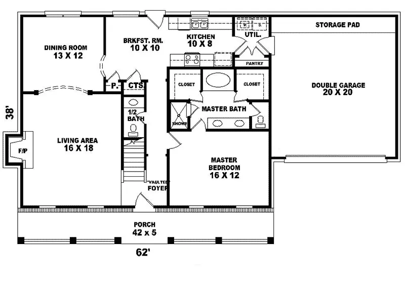 Farmhouse Plan First Floor - Verdi Cape Cod Home 087D-0358 - Shop House Plans and More