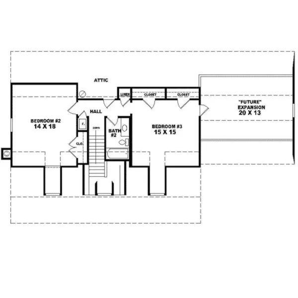 Colonial House Plan Second Floor - Verdi Cape Cod Home 087D-0358 - Shop House Plans and More