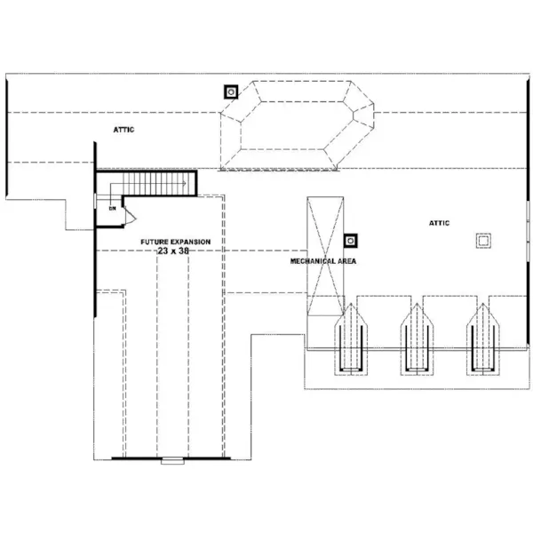 Ranch House Plan Second Floor - Hartshorn Traditional Home 087D-0360 - Search House Plans and More