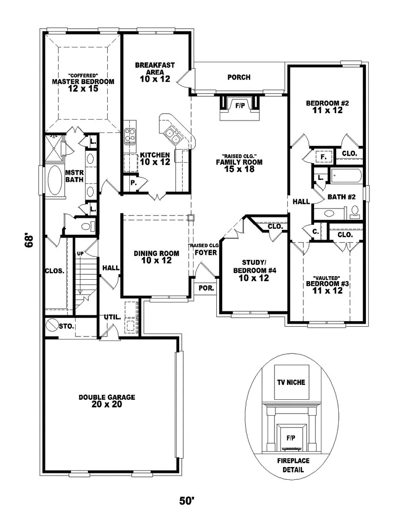 Sunbelt House Plan First Floor - Barat Place Traditional Home 087D-0362 - Search House Plans and More