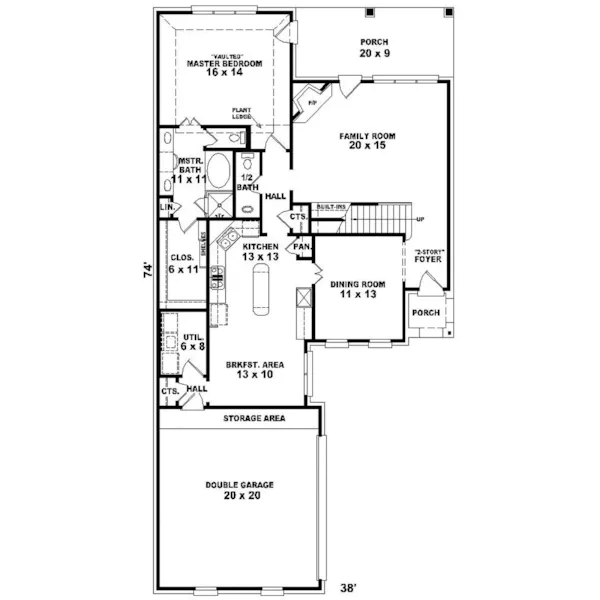 Colonial House Plan First Floor - Half Hollow Hill Colonial Home 087D-0363 - Search House Plans and More