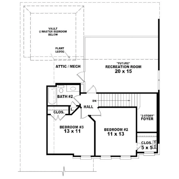 Colonial House Plan Second Floor - Half Hollow Hill Colonial Home 087D-0363 - Search House Plans and More