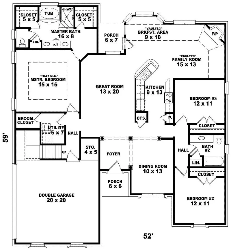 Country House Plan First Floor - Dunhill Way Country Home 087D-0366 - Search House Plans and More