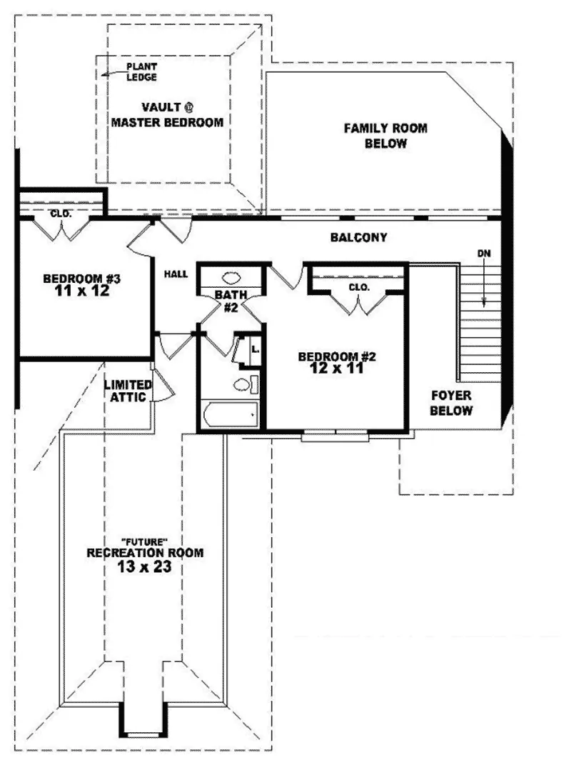 Traditional House Plan Second Floor - Dickens Valley European Home 087D-0369 - Search House Plans and More