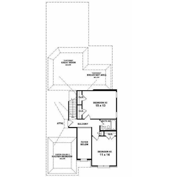 Country House Plan Second Floor - Wetherburn Narrow Lot Home 087D-0371 - Shop House Plans and More