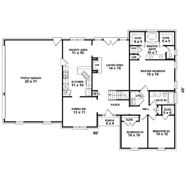 Traditional House Plan First Floor - Robin Meadow Southern Home 087D-0374 - Shop House Plans and More