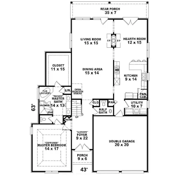 European House Plan First Floor - Picardy English Cottage Home 087D-0381 - Shop House Plans and More