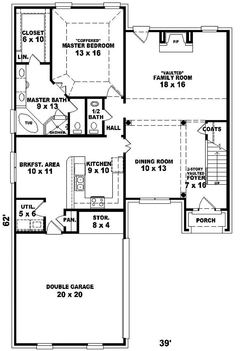 Traditional House Plan First Floor - Londoff European Home 087D-0382 - Shop House Plans and More
