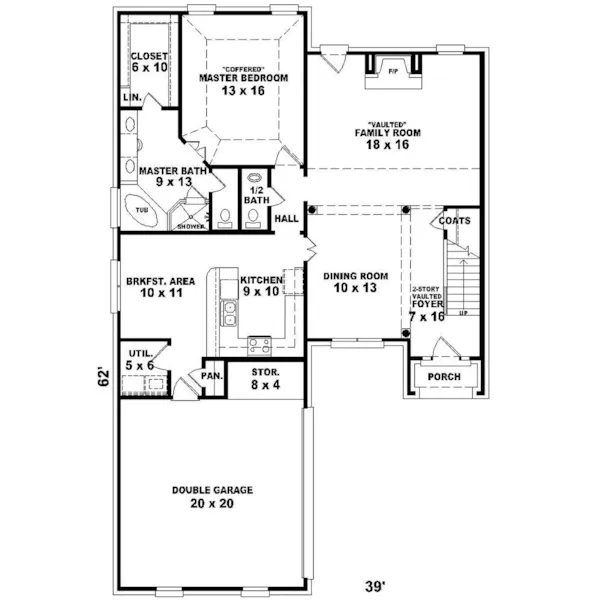 Traditional House Plan First Floor - Londoff European Home 087D-0382 - Shop House Plans and More