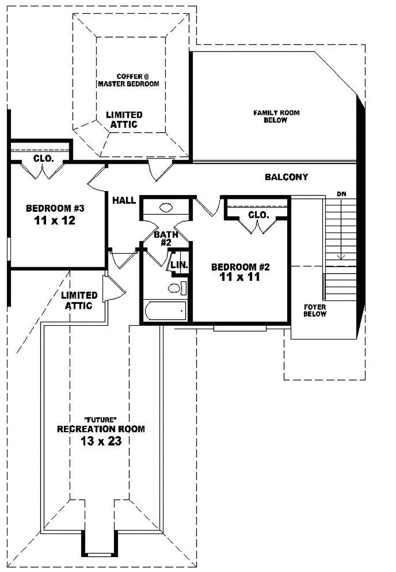 Southern House Plan Second Floor - Londoff European Home 087D-0382 - Shop House Plans and More