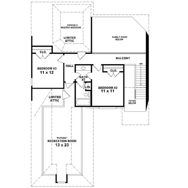 Traditional House Plan Second Floor - Londoff European Home 087D-0382 - Shop House Plans and More