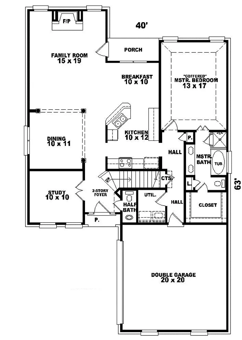 Colonial House Plan First Floor - Deidre Greek Revival Home 087D-0383 - Search House Plans and More