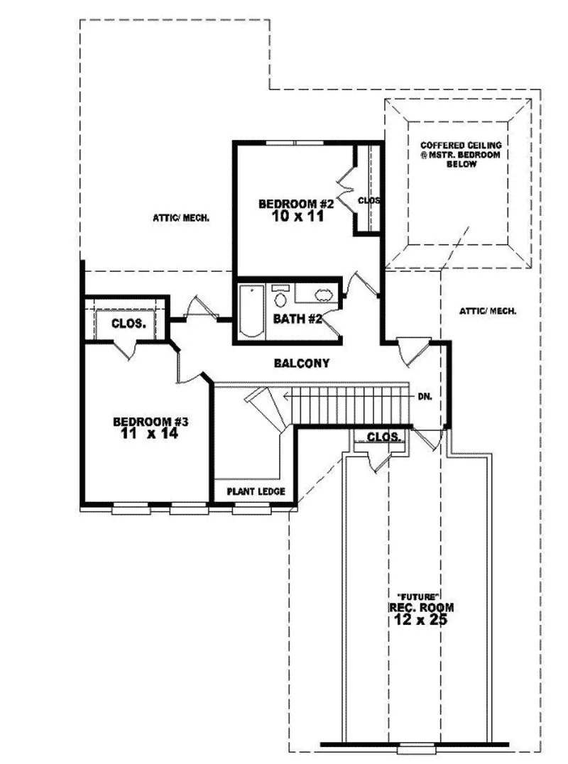 Southern House Plan Second Floor - Deidre Greek Revival Home 087D-0383 - Search House Plans and More