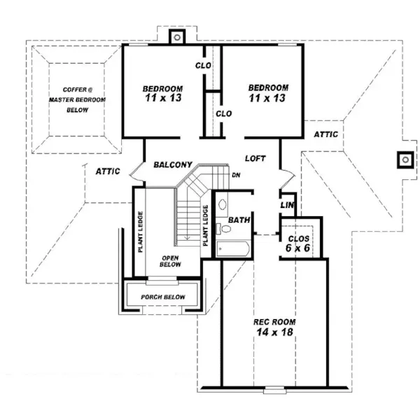 Country House Plan Second Floor - Pearlstone Colonial Home 087D-0386 - Shop House Plans and More