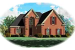 European House Plan Front of Home - Pearlstone Colonial Home 087D-0386 - Shop House Plans and More