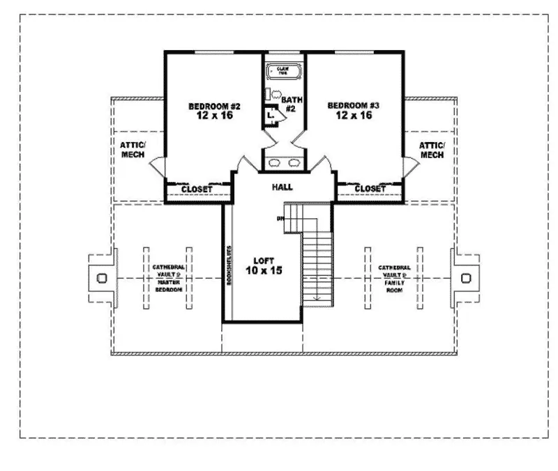 Country House Plan Second Floor - Chambersburg Mill Acadian Home 087D-0389 - Search House Plans and More