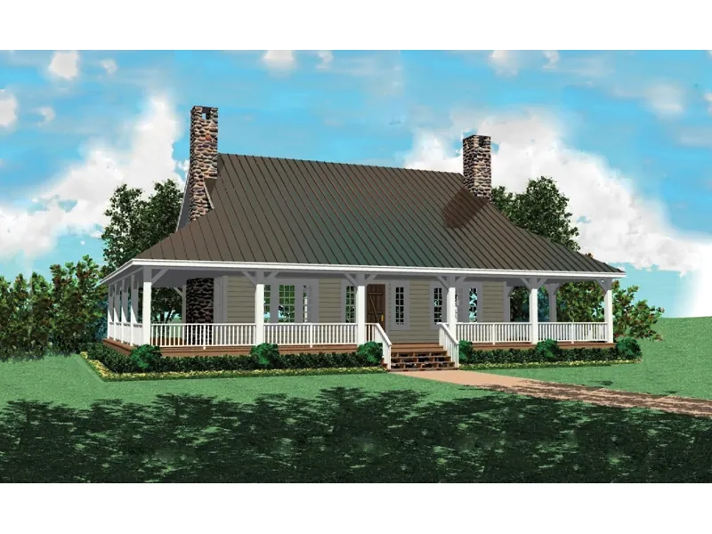 Country Style Home With Deep Wrap-Around Porch