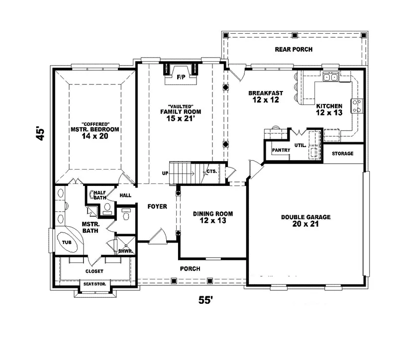 Traditional House Plan First Floor - Patriot Hill Traditional Home 087D-0391 - Shop House Plans and More