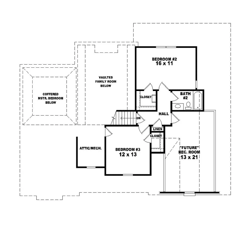Southern House Plan Second Floor - Patriot Hill Traditional Home 087D-0391 - Shop House Plans and More