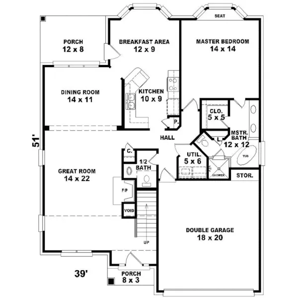 Traditional House Plan First Floor - Durango Farm Country Home 087D-0397 - Search House Plans and More