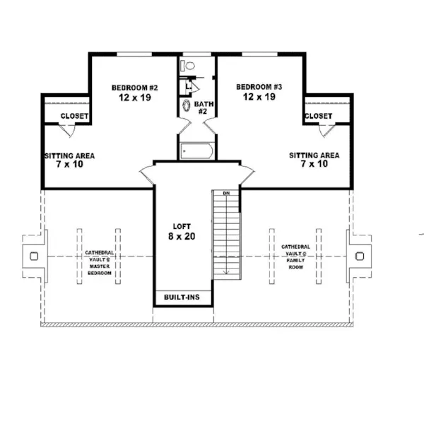 Country House Plan Second Floor - Chalmette Acadian Home 087D-0398 - Search House Plans and More