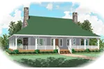 Southern House Plan Front of Home - Chalmette Acadian Home 087D-0398 - Search House Plans and More