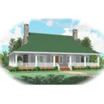 Country House Plan Front of Home - Chalmette Acadian Home 087D-0398 - Search House Plans and More