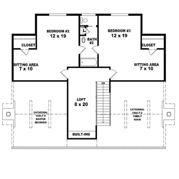 Acadian House Plan Second Floor - Armon Acadian Colonial Home 087D-0399 - Search House Plans and More